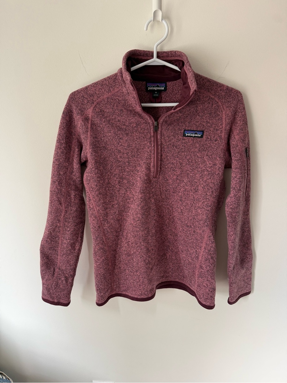 Patagonia Women's Heathered Mauve Pink Half-Zip Fleece Pullover